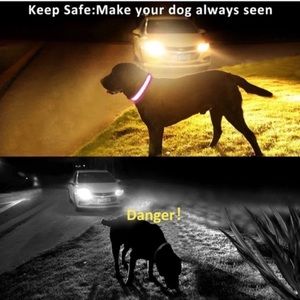 PINK LIGHT UP FOG COLLAR LEASH SIZE LARGE